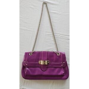 Purple Purse with silver chain